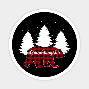 Buffalo Red Plaid Granddaughter Bear Matching Family Christmas Magnet